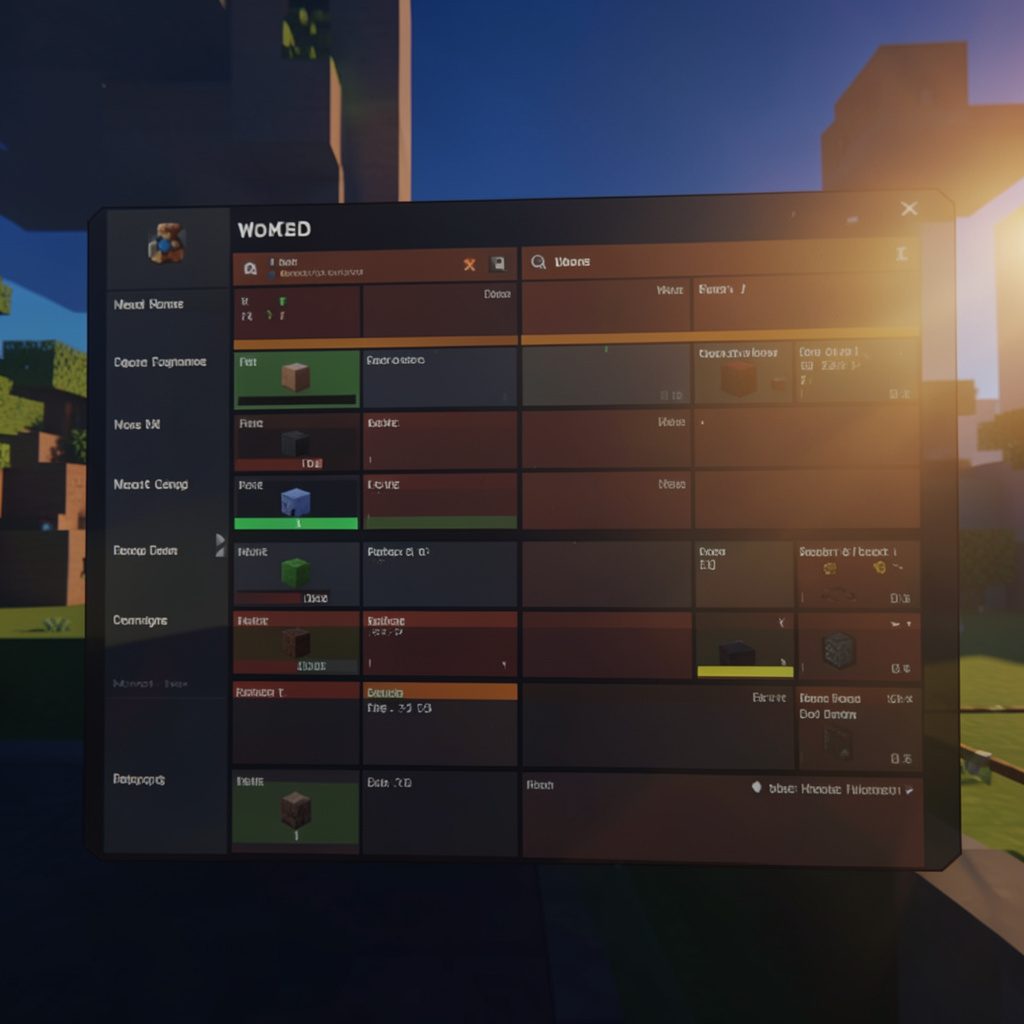 Roblox mod menu interface with colorful block-style game world in the background